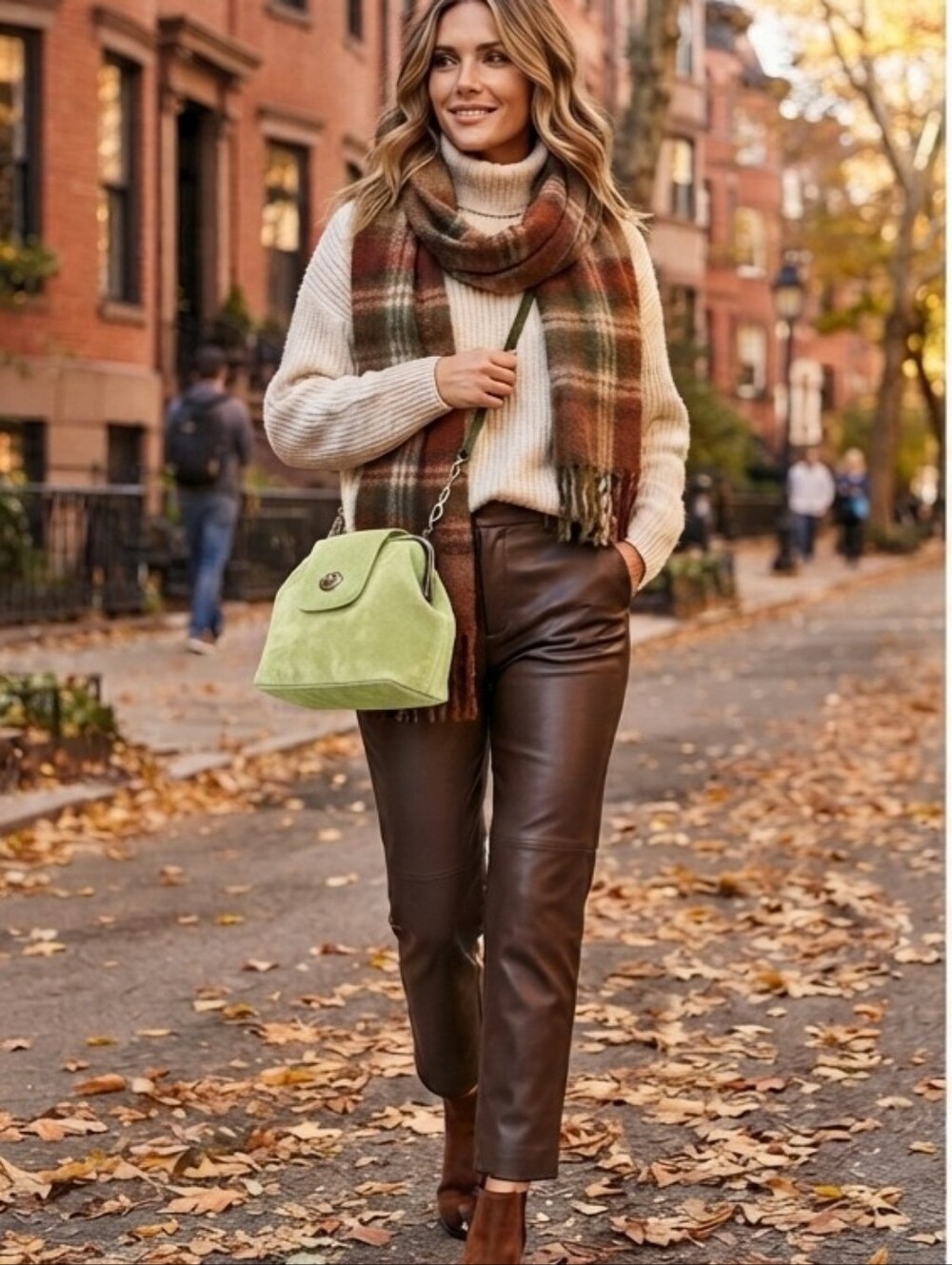 Vintage-Inspired Kiss Lock Olive Green Top-Handle & Crossbody Women's Bag - Picture 3 of 3